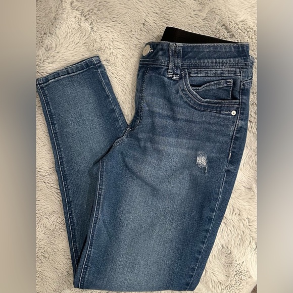 Democracy Women’s Blue Jeans with “Ab” Technology and Distressing - Sz 12 - Picture 1 of 9